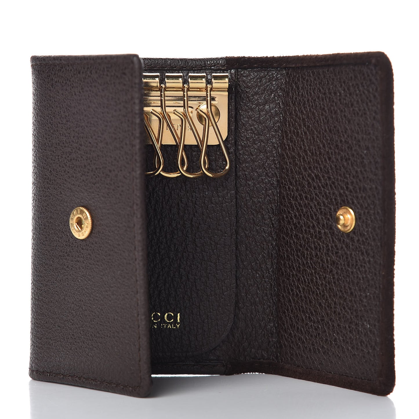 Suede Bamboo 6 Key Holder Case Dark Brown