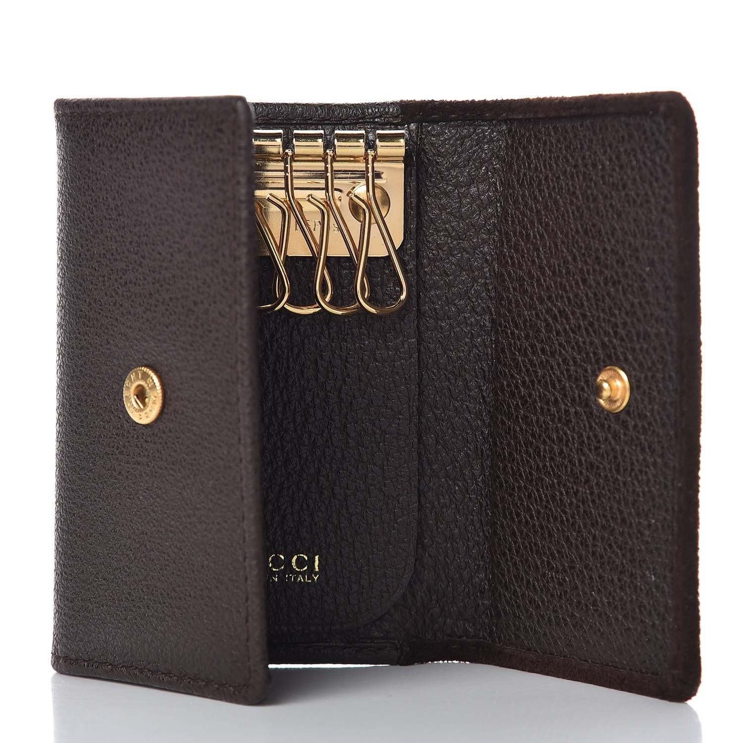 Gucci Suede Bamboo 6 Key Holder Case Dark Brown 5 of 7