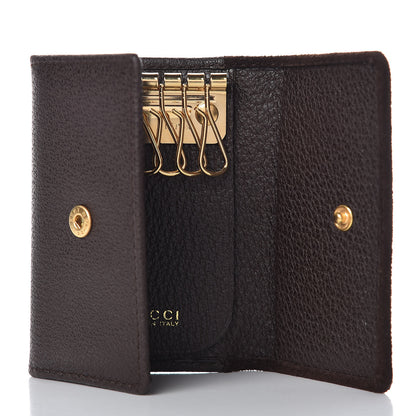 Gucci Suede Bamboo 6 Key Holder Case Dark Brown 5 of 7