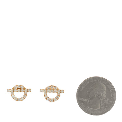 Hermes 18K Rose Gold Diamond Finesse Earrings 2 of 5