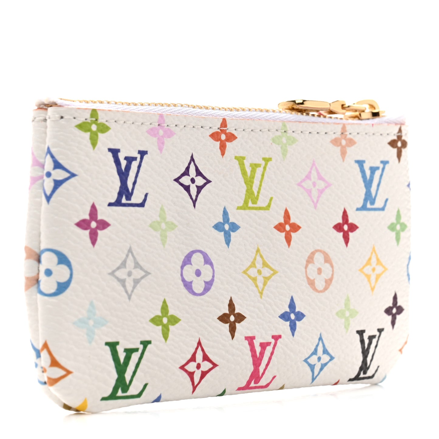 LV X TM Monogram Multicolor Key Pouch White