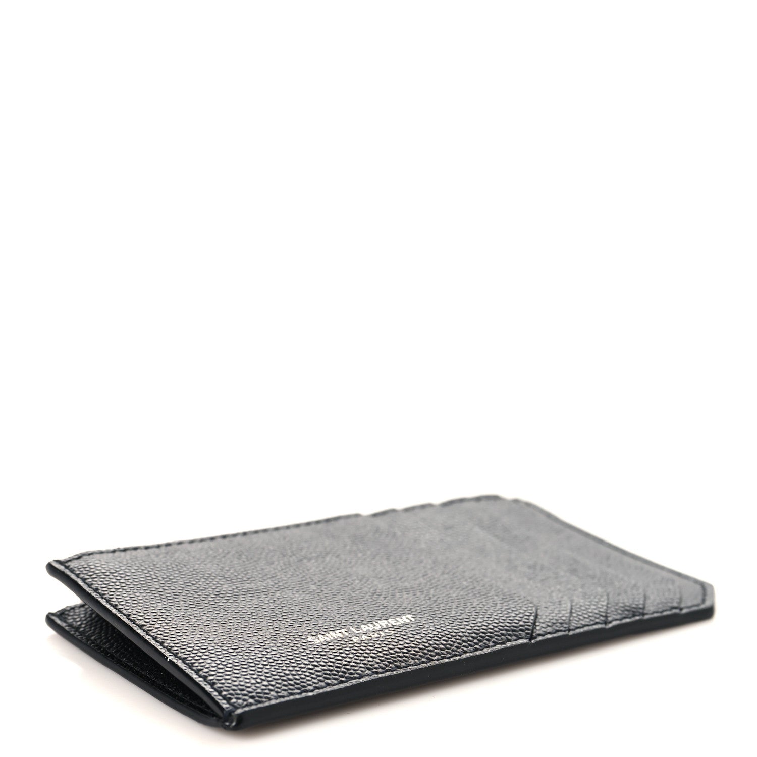 Saint Laurent Grained Calfskin 5 Fragments Zip Pouch Card Holder Black 4 of 8