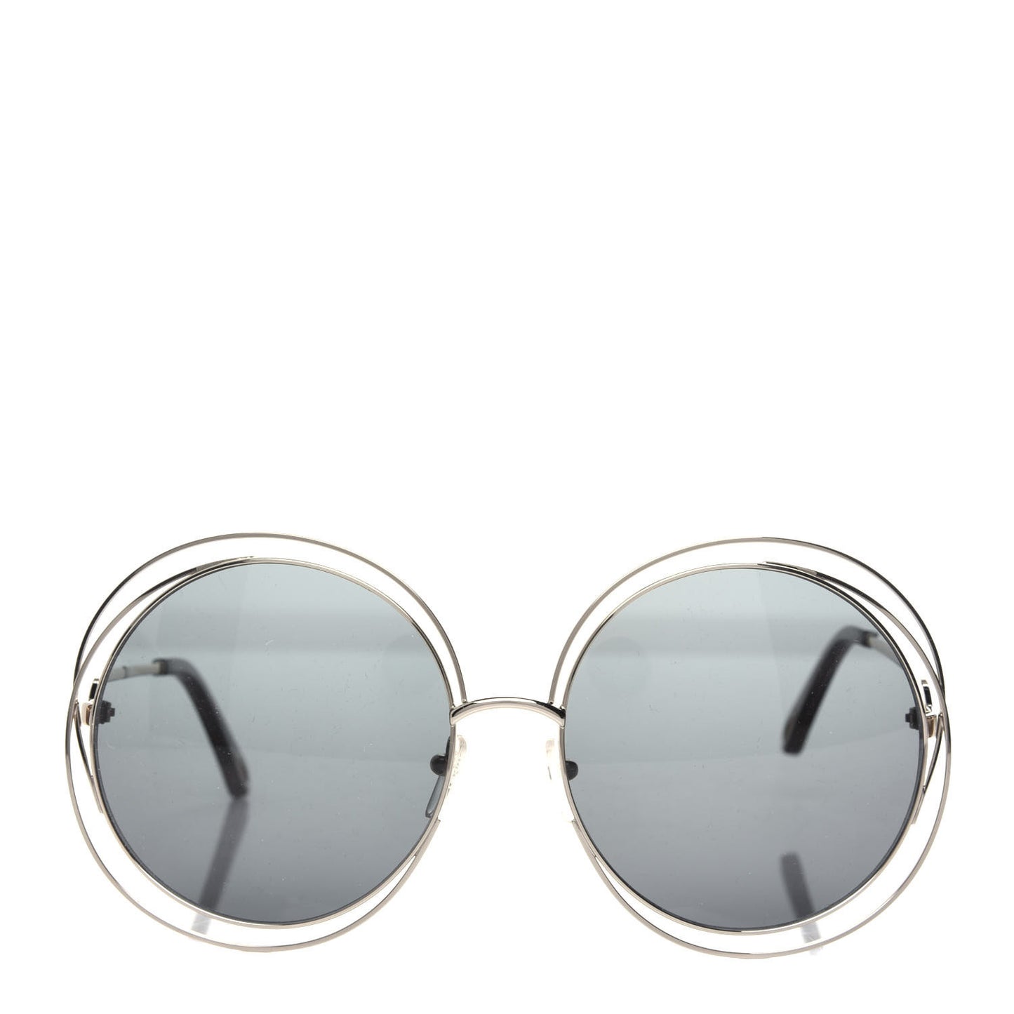 Oversized Round Carlina Sunglasses CE114SD Gold Grey Metallic