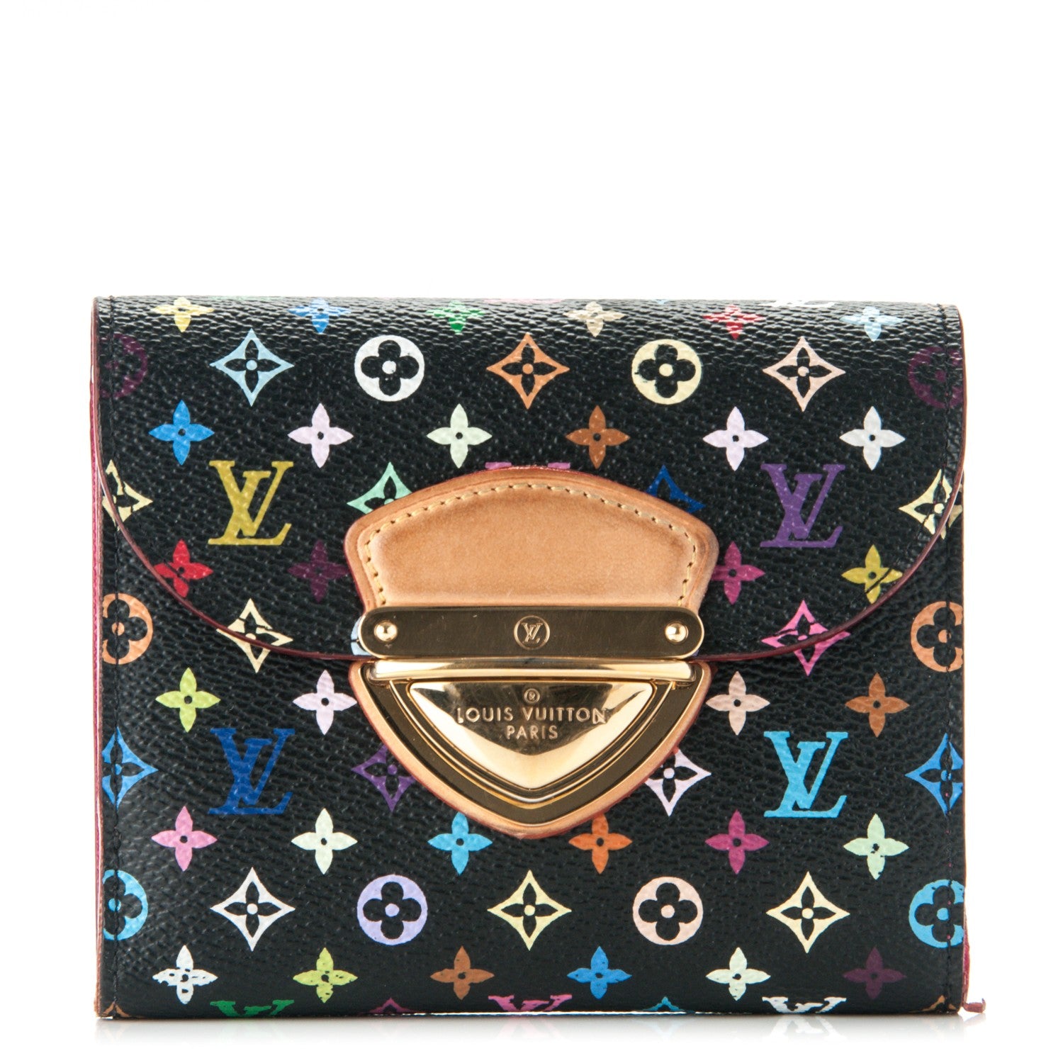 Louis Vuitton Monogram Multicolor Joey Wallet Black Grenade 1 of 7