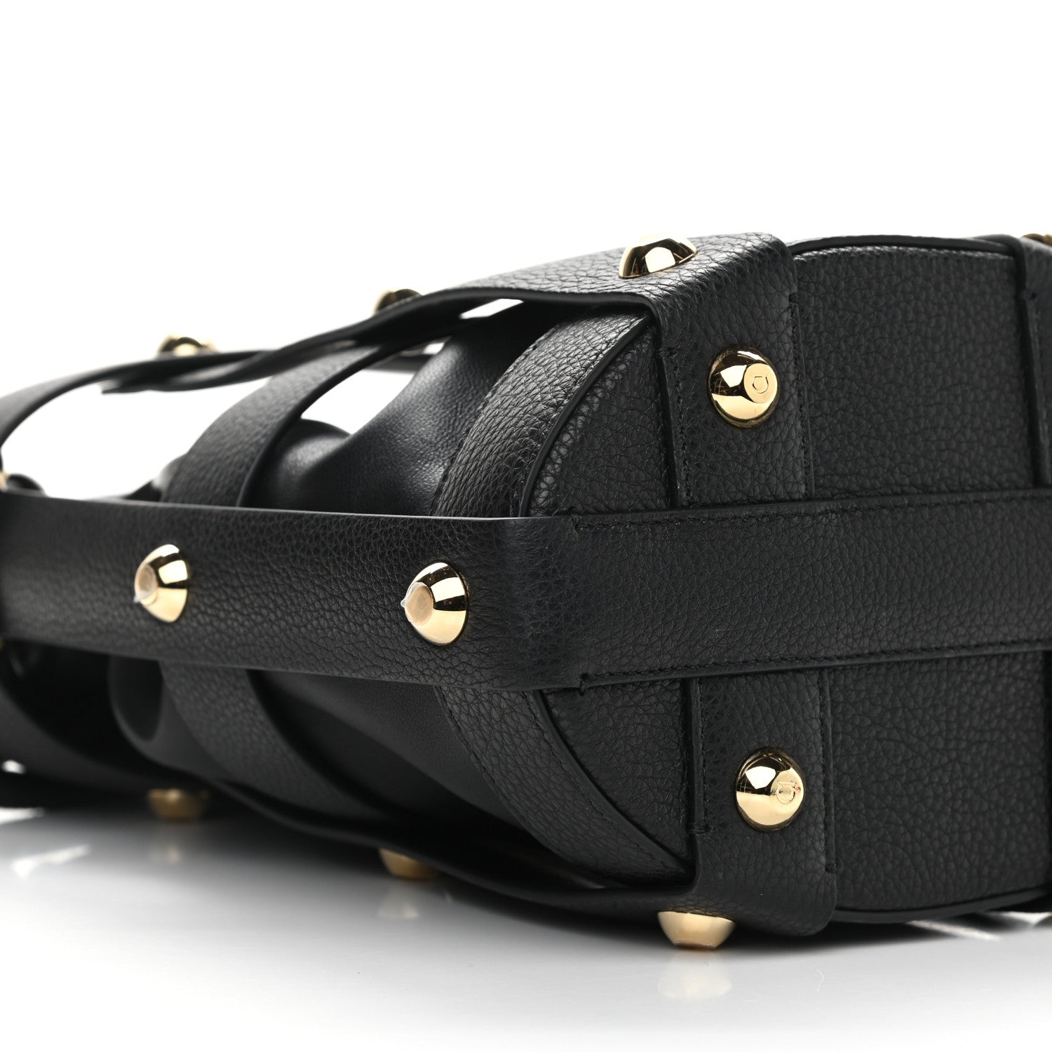 Salvatore Ferragamo Calfskin Cage Bag Black 9 of 10