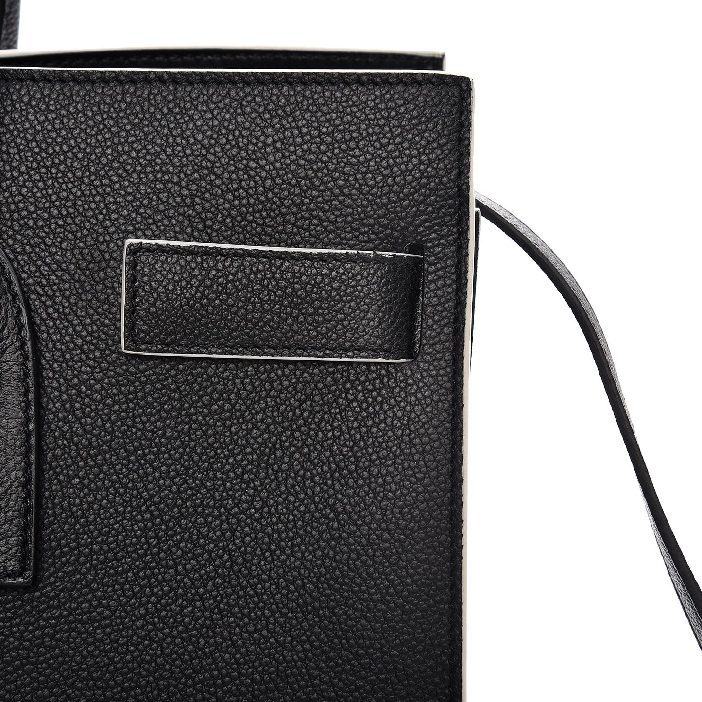 Grained Calfskin Topstitch Small Sac De Jour Black Porcelain