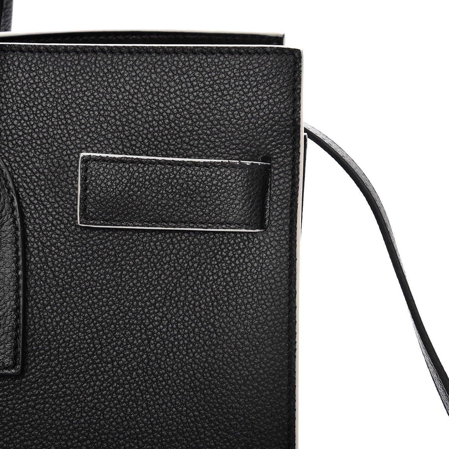 Saint Laurent Grained Calfskin Topstitch Small Sac De Jour Black Porcelain 10 of 10