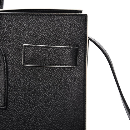 Saint Laurent Grained Calfskin Topstitch Small Sac De Jour Black Porcelain 10 of 10
