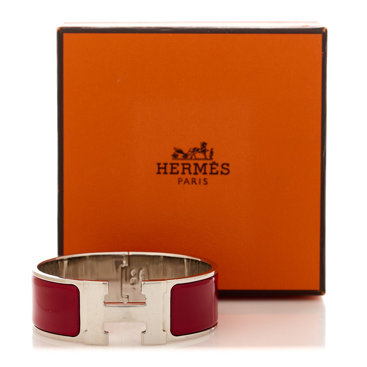 Enamel Wide Clic Clac H Bracelet PM Red