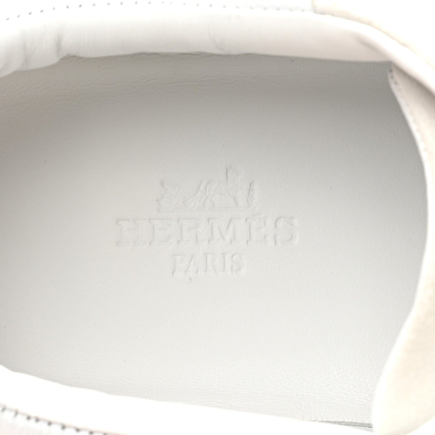 Hermes Calfskin Suede Goatskin Bouncing Sneakers 36.5 White 7 of 9