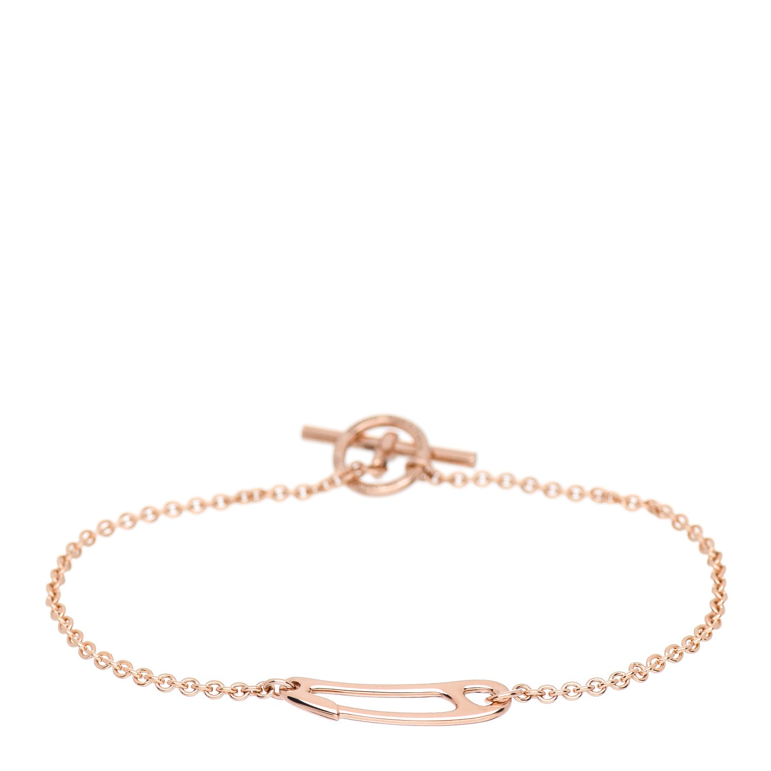 Hermes 18K Rose Gold Mini Chaine d'Ancre Punk Bracelet SH 1 of 5