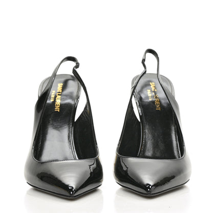 Saint Laurent Patent Opyum 110 Slingback Pumps 40 Black Gold 2 of 8