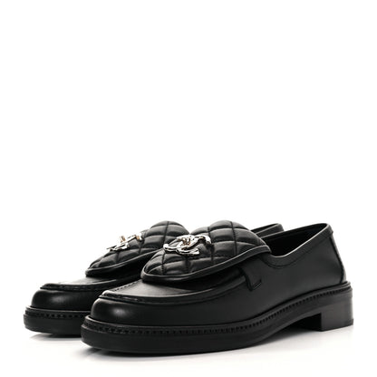 Chanel Lambskin Quilted CC Turnlock Loafers 36 Black 5 of 18