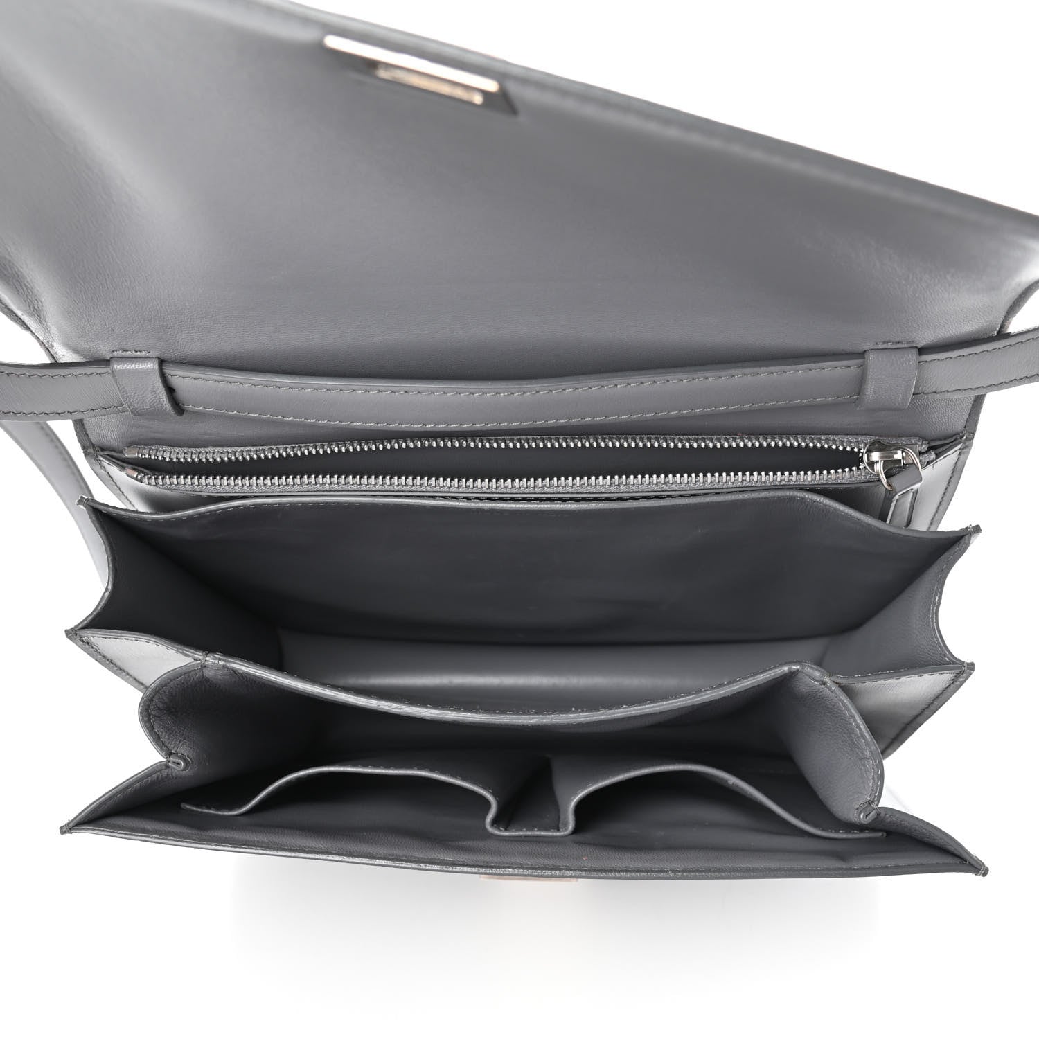 Celine Smooth Calfskin Medium Classic Box Flap Bag Storm 5 of 8