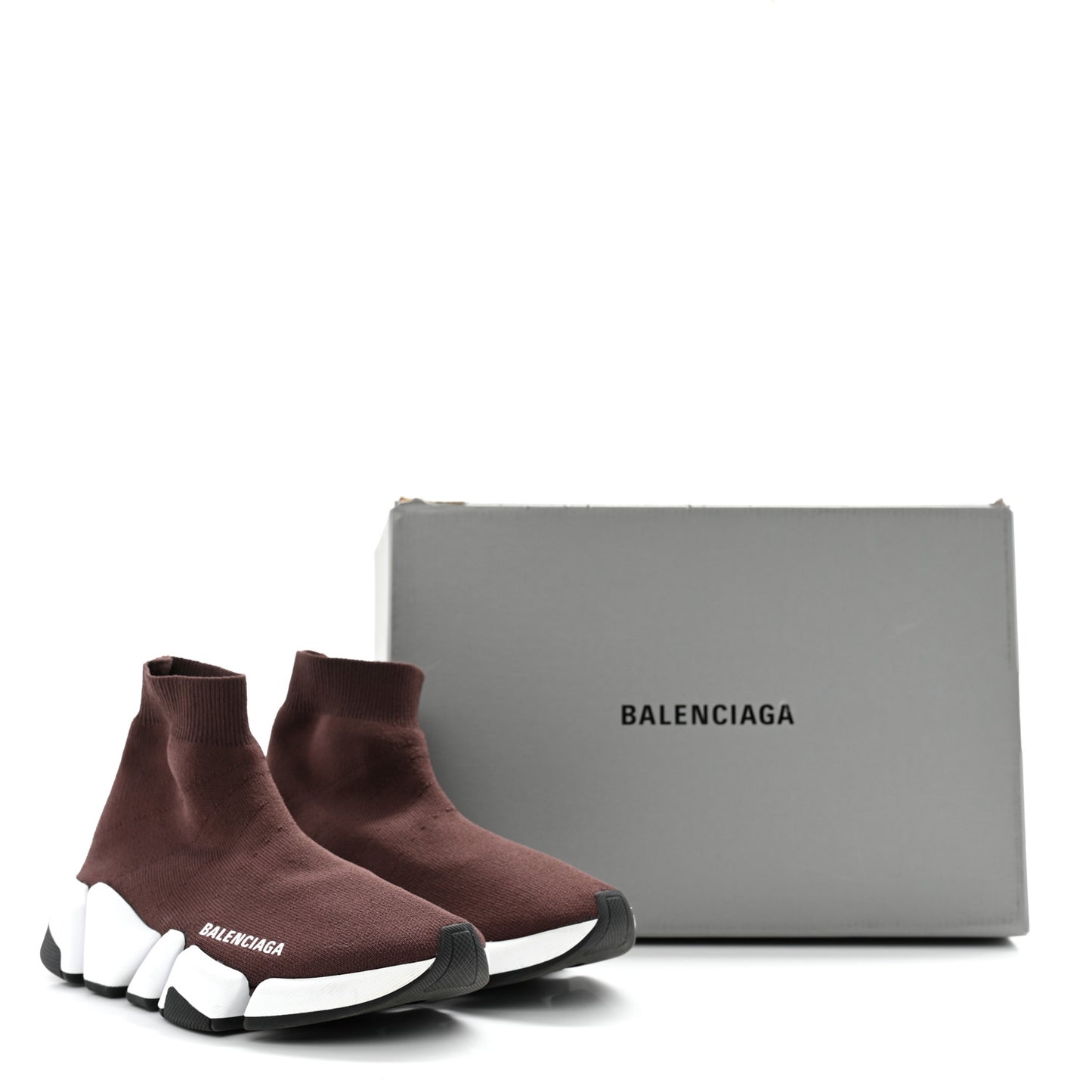Technical 3D Recycled Knit Bi-Color Sole Womens Speed 2.0 Sneakers 35 Dark Burgundy Black White