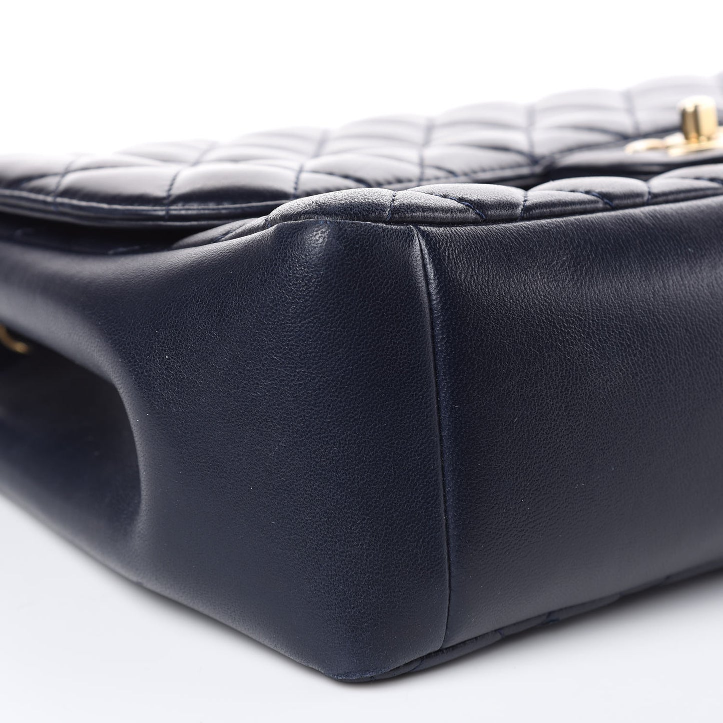 Lambskin Quilted Jumbo Mademoiselle Chic Flap Navy