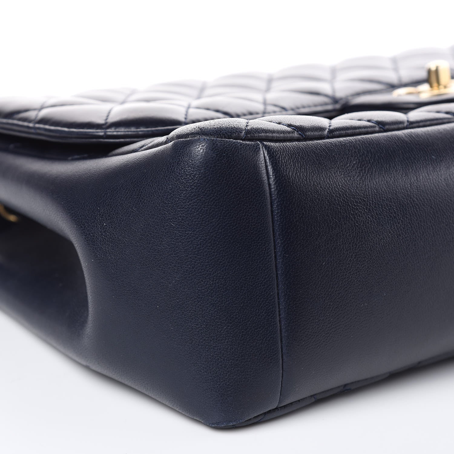 Chanel Lambskin Quilted Jumbo Mademoiselle Chic Flap Navy 8 of 16