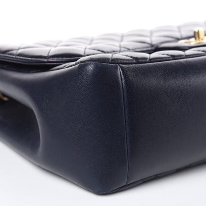 Chanel Lambskin Quilted Jumbo Mademoiselle Chic Flap Navy 8 of 16