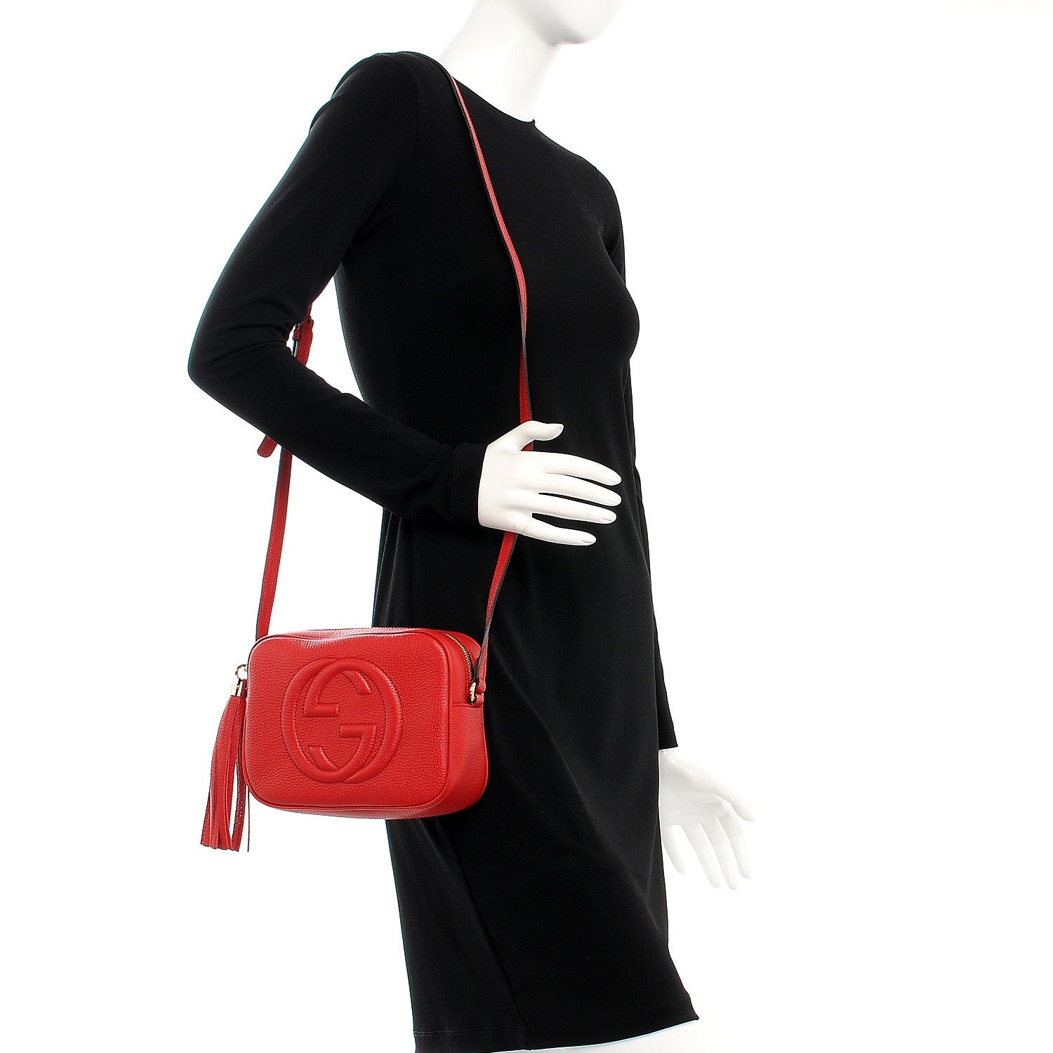 Gucci Pebbled Calfskin Small Soho Disco Bag Tabasco Red 2 of 7