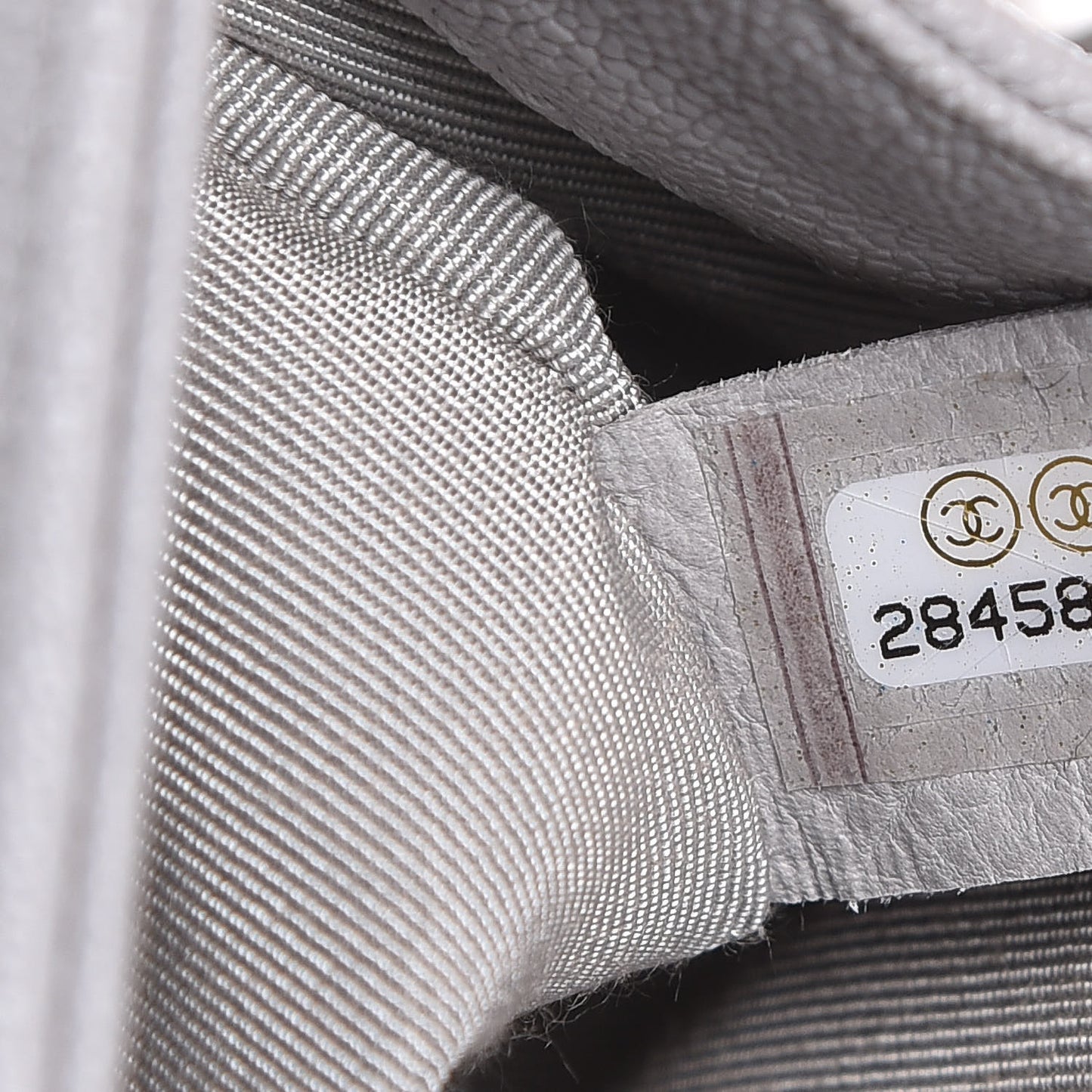 Caviar Quilted Small Boy Flap Light Grey