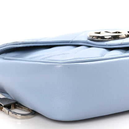 Gucci Calfskin Matelasse Super Mini GG Marmont Shoulder Bag Porcelain Light Blue 9 of 10