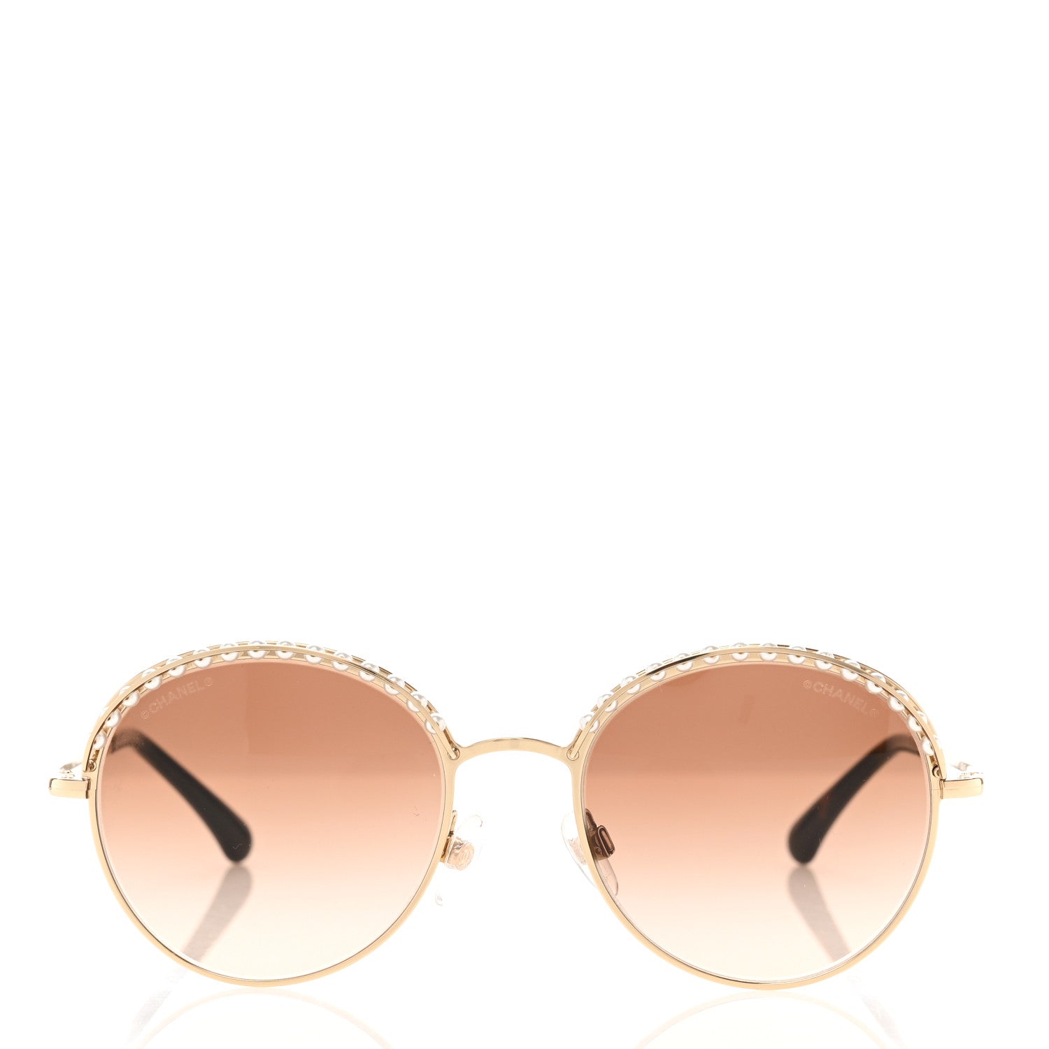 Chanel Round Pearl Sunglasses 4247-H Gold 2 of 8