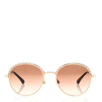 Chanel Round Pearl Sunglasses 4247-H Gold 2 of 8