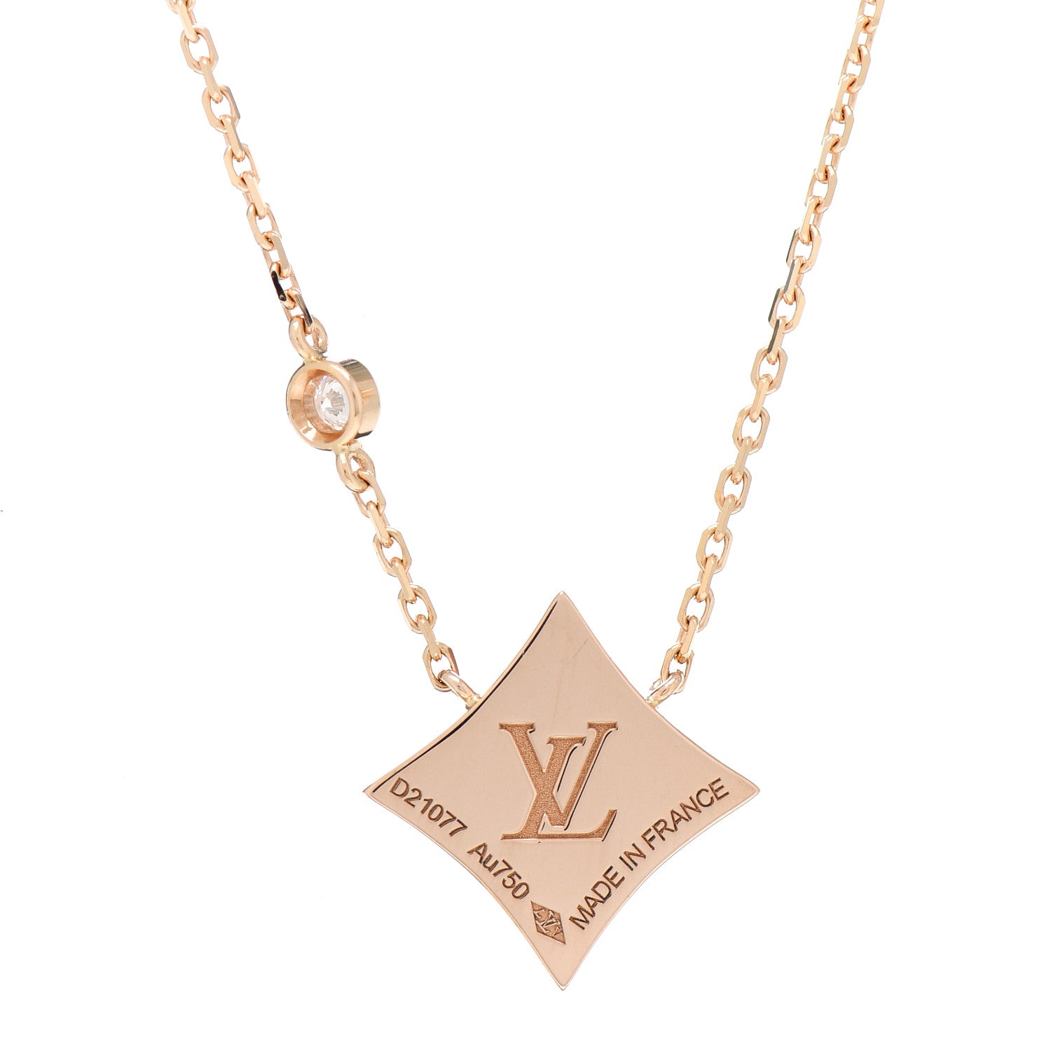 Louis Vuitton 18K Pink Gold Diamond Pink Mother of Pearl Color Blossom BB Star Pendant Necklace 5 of 6