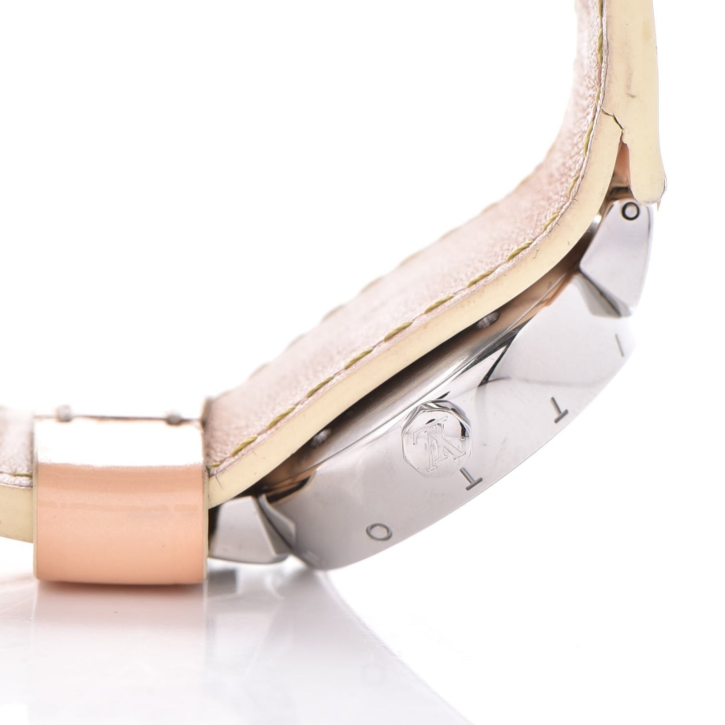 Stainless Steel Vernis Pink Mother of Pearl 28mm Tambour Quartz Watch