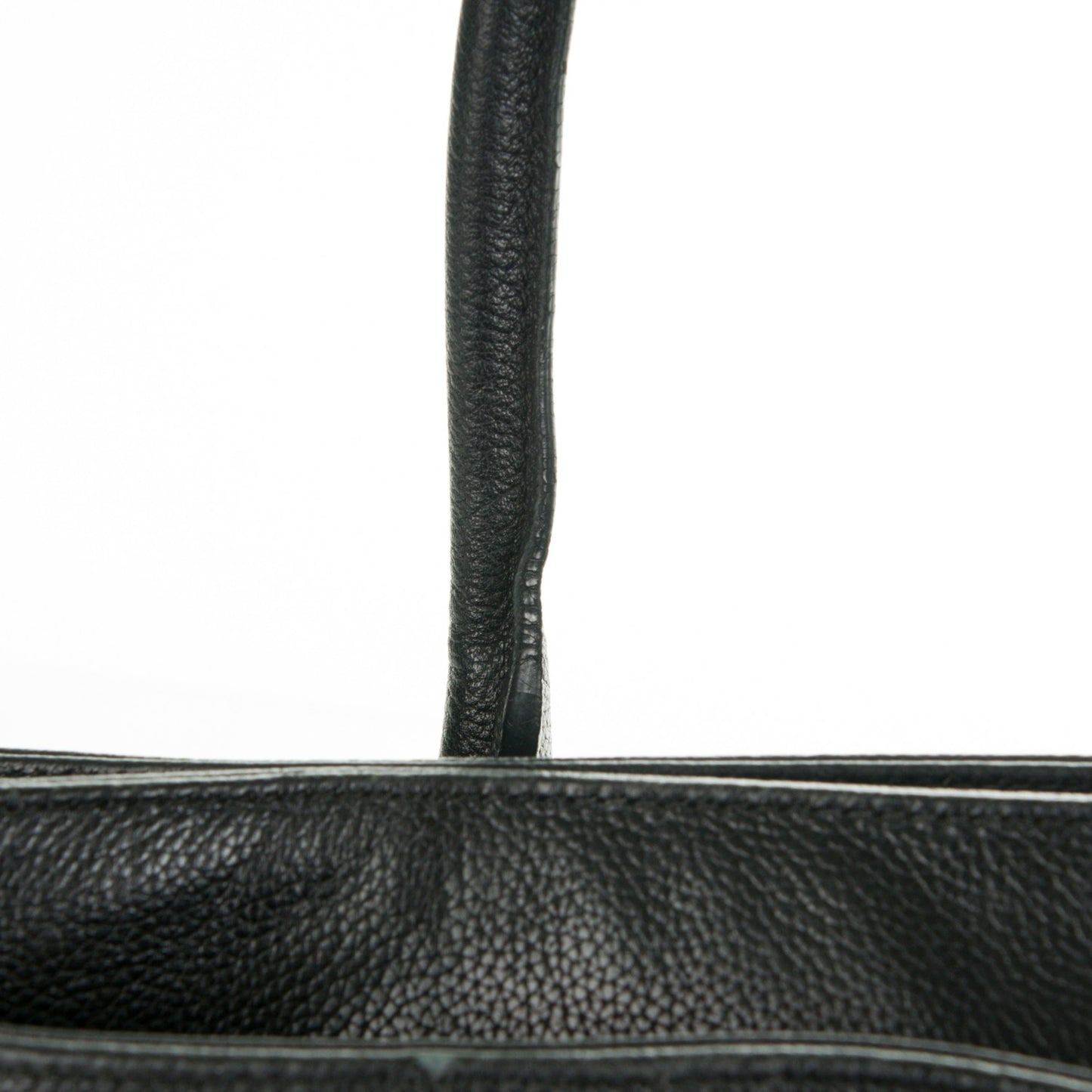 Calfskin Cerf Executive Shopper Tote Black