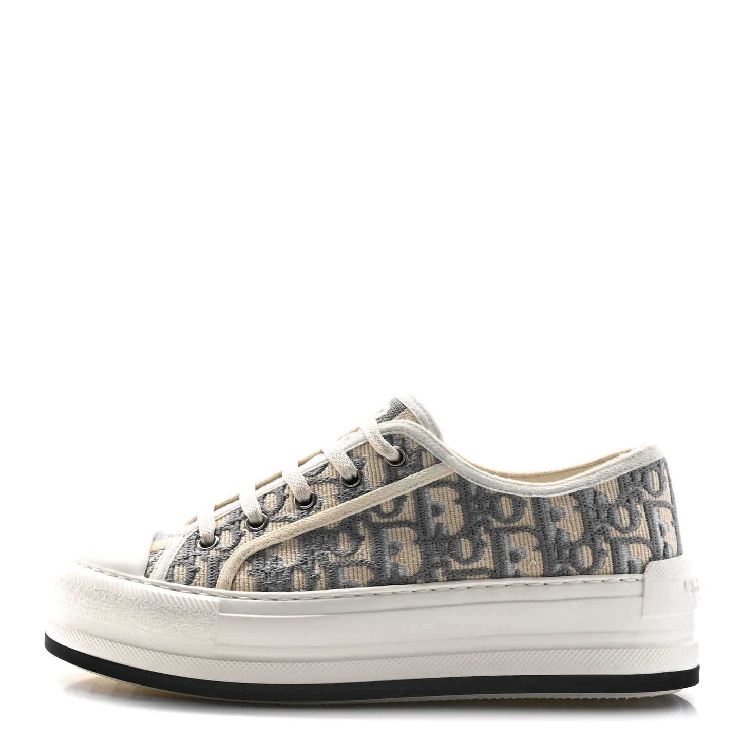 Canvas Oblique Canvas Oblique Walk'N'Dior Platform Sneakers 37 Grey Stone