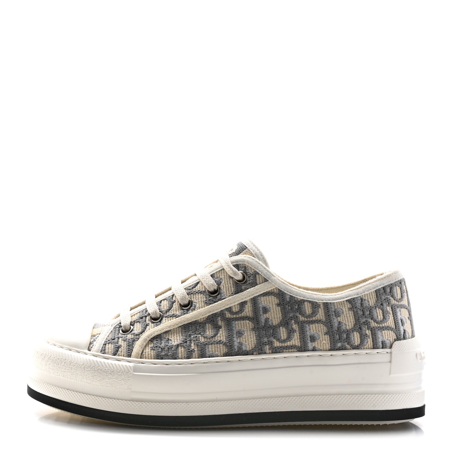 Christian Dior Canvas Oblique Canvas Oblique Walk'N'Dior Platform Sneakers 37 Grey Stone 1 of 9