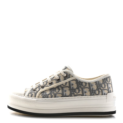 Christian Dior Canvas Oblique Canvas Oblique Walk'N'Dior Platform Sneakers 37 Grey Stone 1 of 9