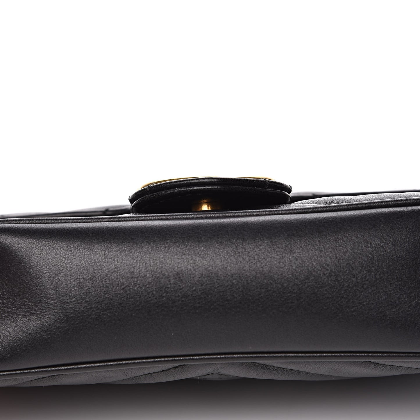 Calfskin Matelasse Super Mini GG Marmont Shoulder Bag Black