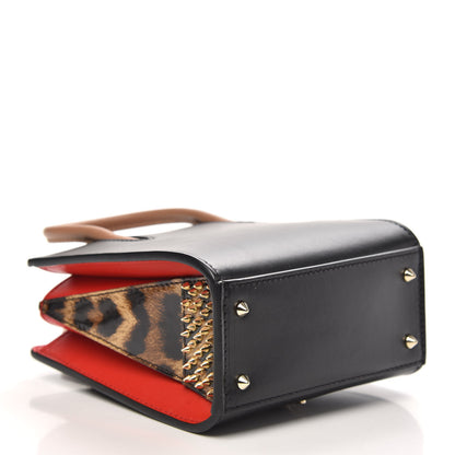 Christian Louboutin Calfskin Patent Leopard Studded Nano Paloma Black 4 of 11
