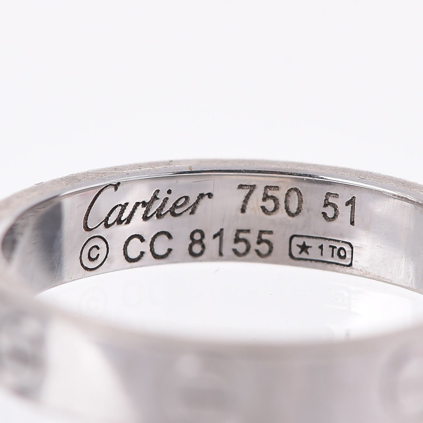 18K White Gold 3.5mm LOVE Wedding Band Ring 51 5.75