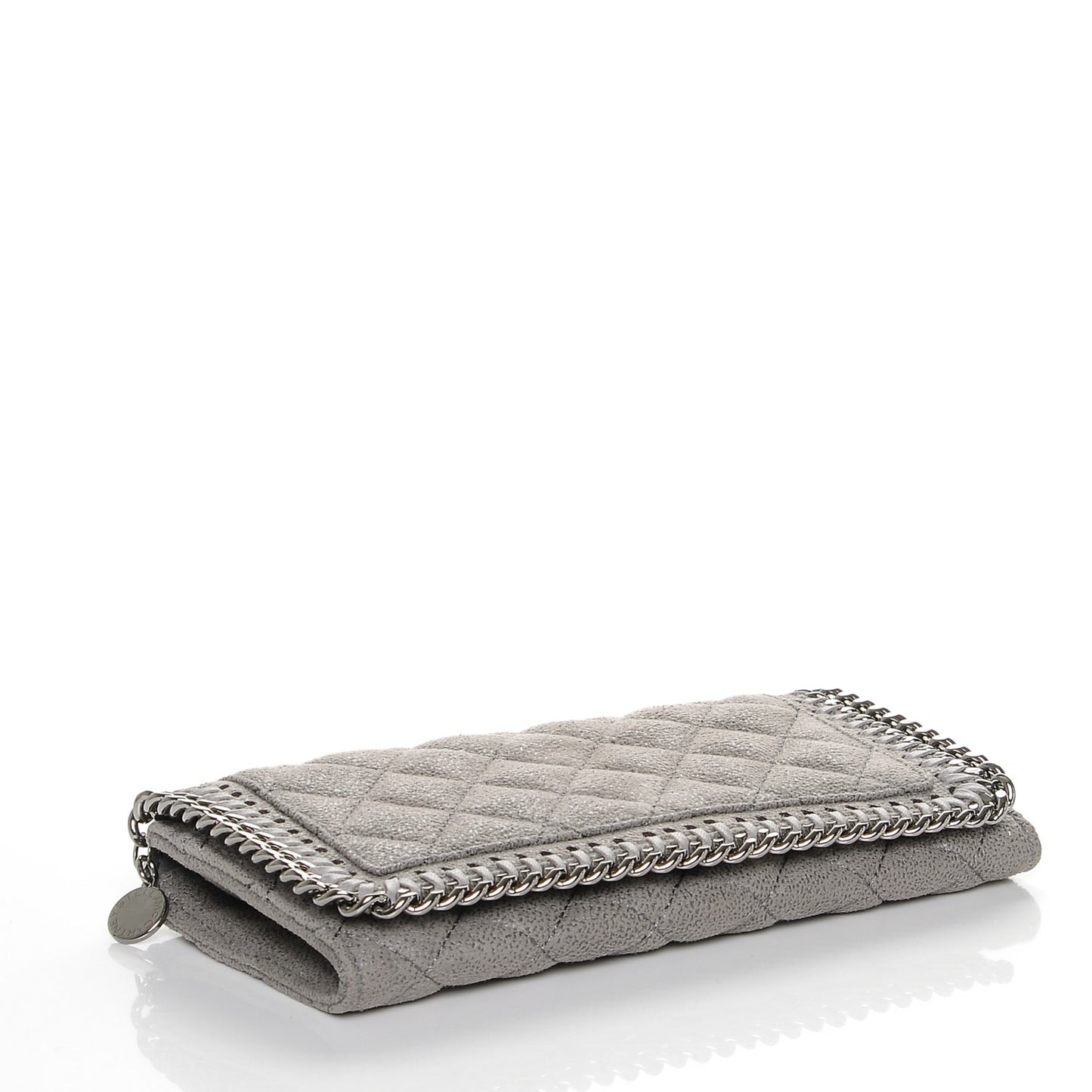 Shaggy Deer Quilted Falabella Flap Wallet Grey