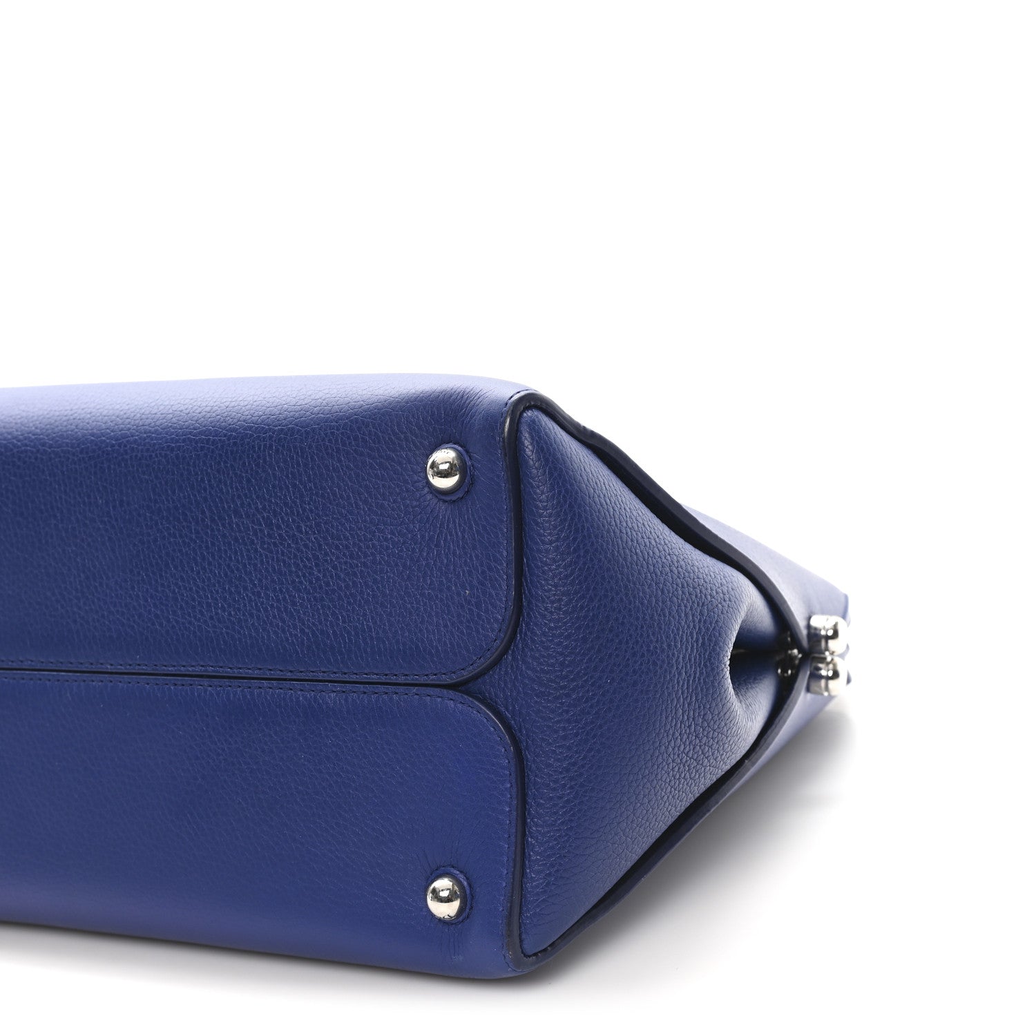 Christian Dior Grained Calfskin Bar Tote Blue 10 of 11