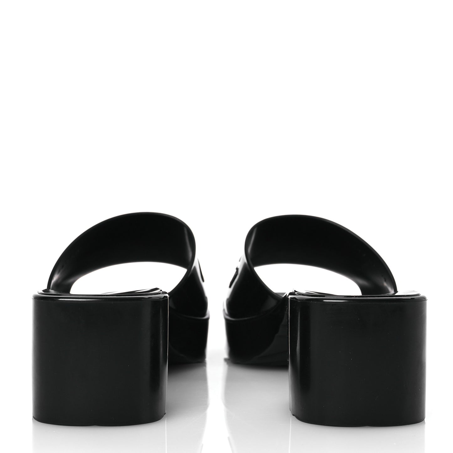 Rubber Gucci Logo Womens Platform 20/60mm Slide Sandals 41 Black