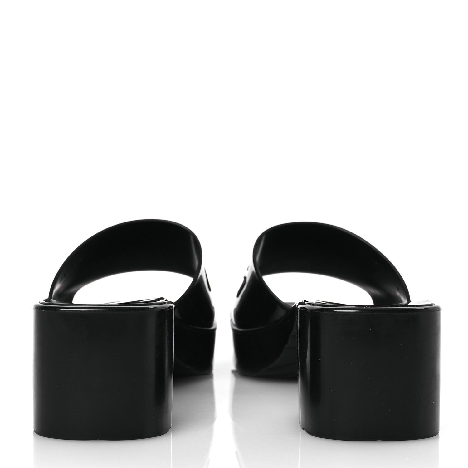 Gucci Rubber Gucci Logo Womens Platform 20/60mm Slide Sandals 41 Black 6 of 10