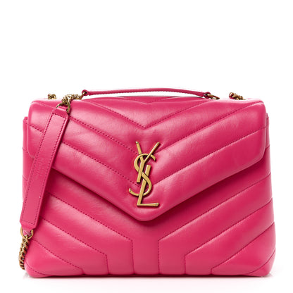 Saint Laurent SAINT LAURENT Calfskin Y Quilted Monogram Small Loulou Chain Satchel Fresh Fuchsia 1 of 11