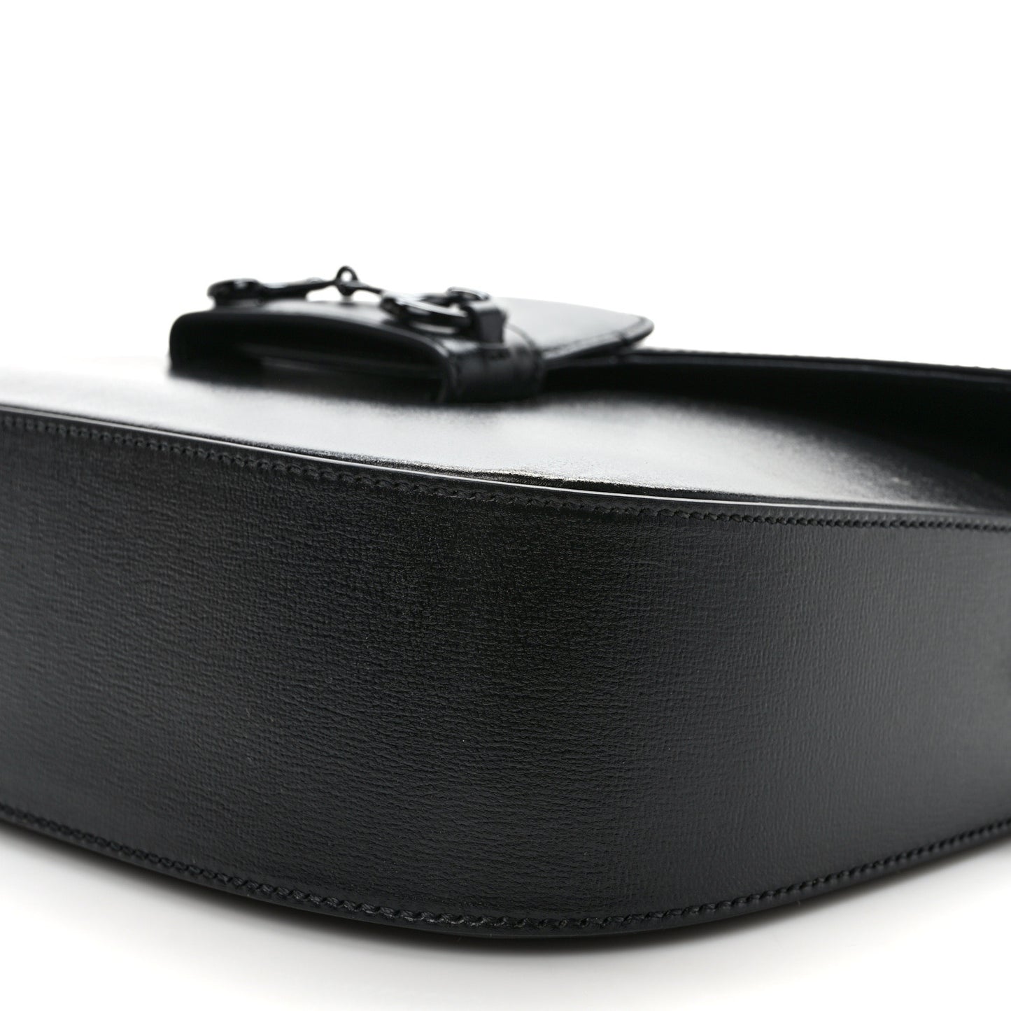 Azalea Calfskin Web Monochrome Horsebit 1955 Shoulder Bag Black