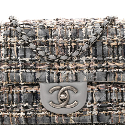 Chanel Tweed Quilted Mini Side Pearl Flap Bag Grey 8 of 10