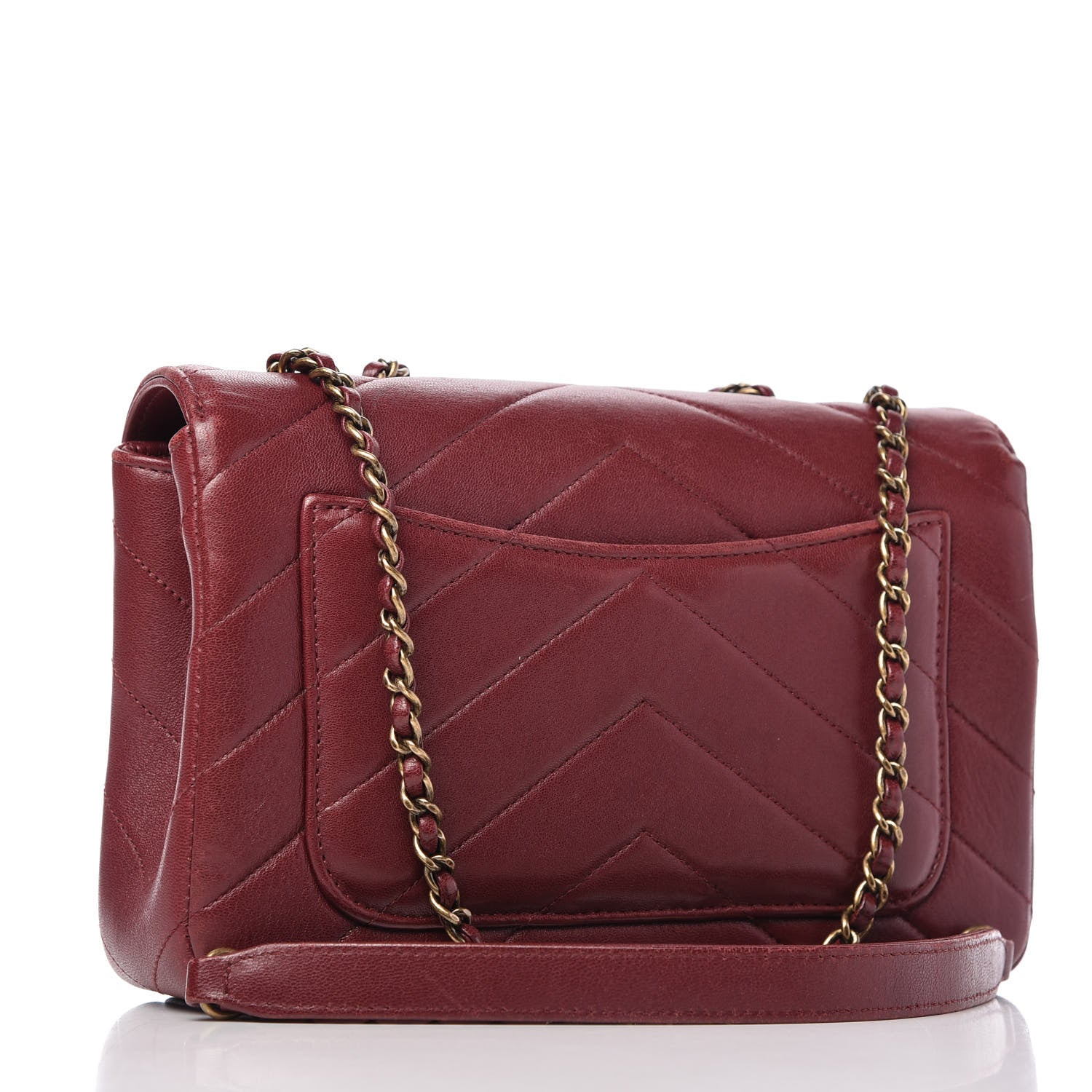 Chanel Lambskin Chevron Quilted Medium Coco Envelope Flap Red 3 of 12