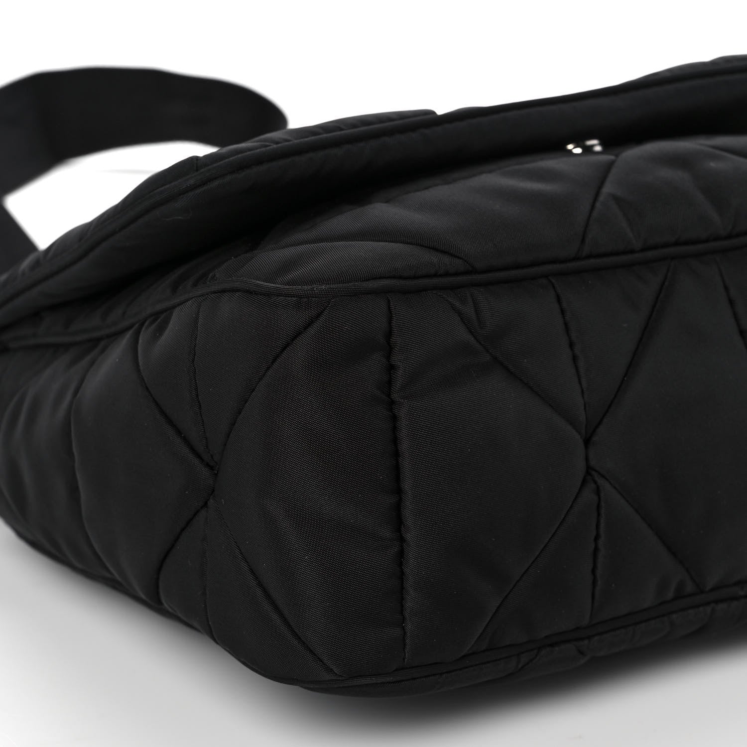 Prada Re-Nylon Quilted Padded Flap Shoulder Bag Black 6 of 8