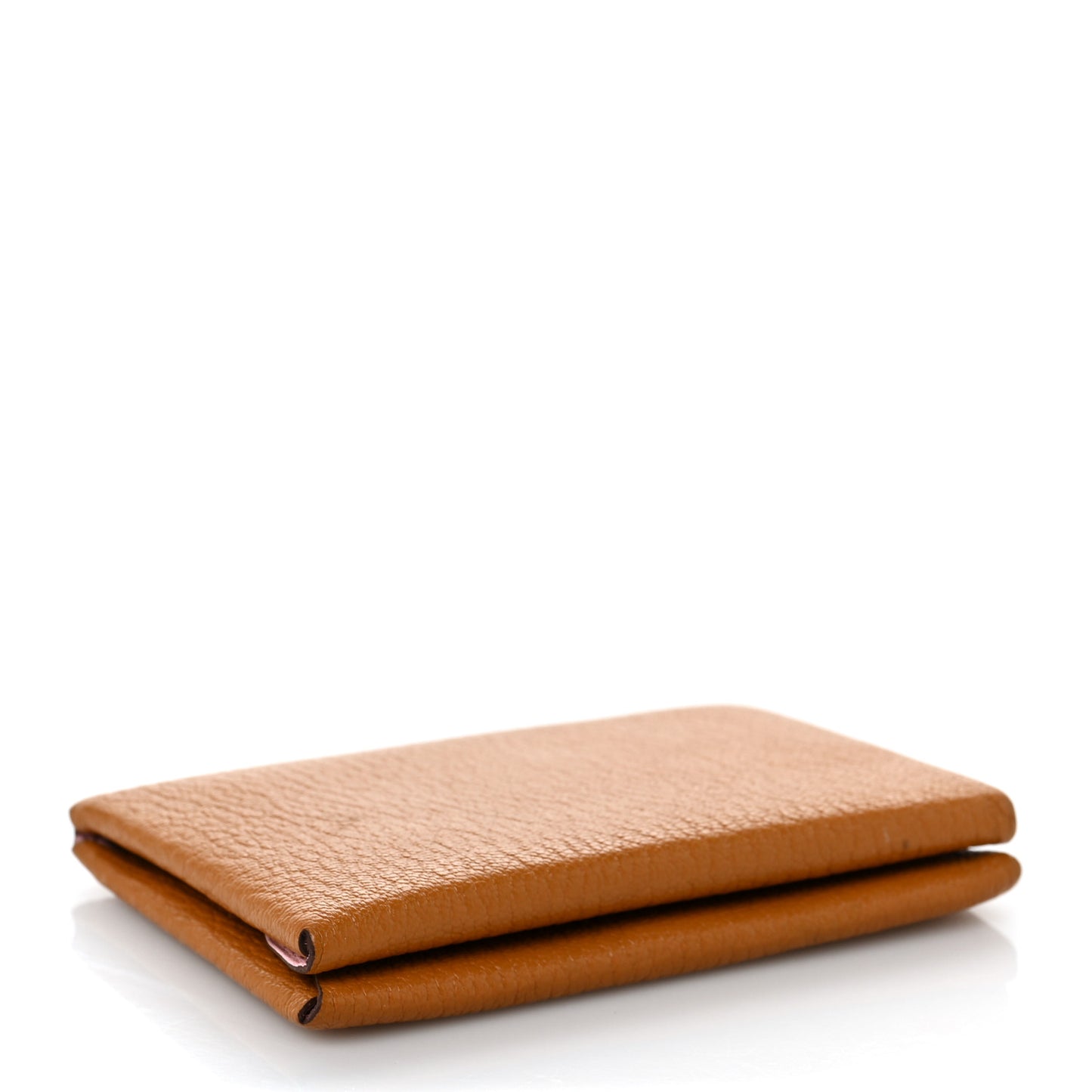 Chevre Mysore Verso Calvi Duo Card Case Caramel Rose Sakura