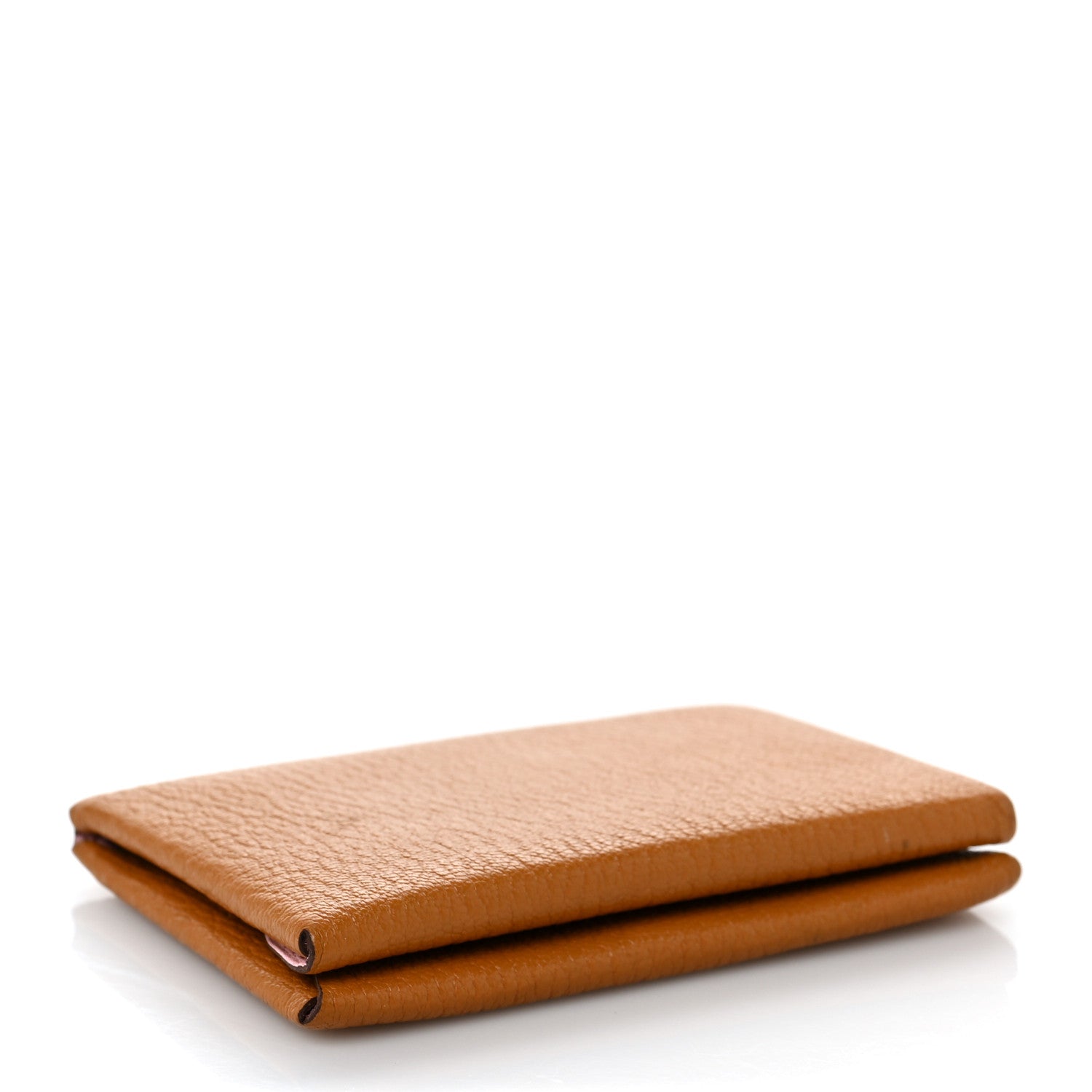 Hermes Chevre Mysore Verso Calvi Duo Card Case Caramel Rose Sakura 4 of 6