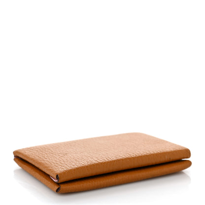Hermes Chevre Mysore Verso Calvi Duo Card Case Caramel Rose Sakura 4 of 6