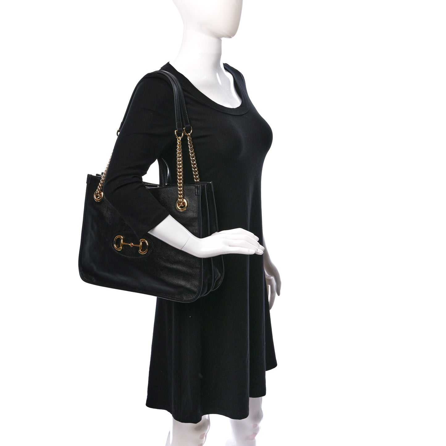 New Sakai Calfskin Lux Medium Horsebit 1955 Tote Bag Black