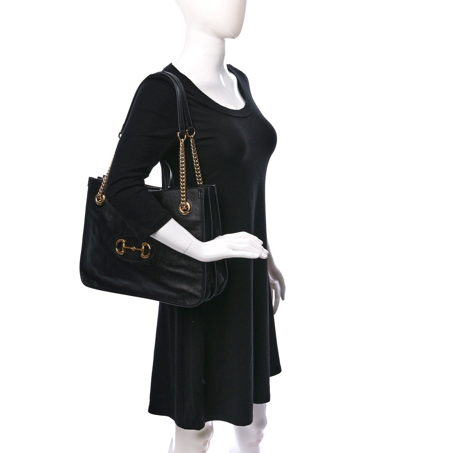 Gucci New Sakai Calfskin Lux Medium Horsebit 1955 Tote Bag Black 2 of 10